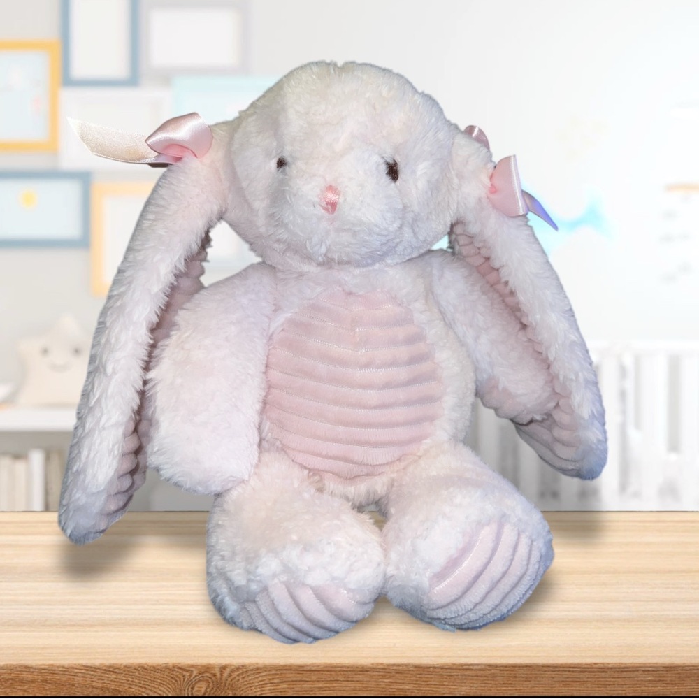 Bearington Baby Collection Cottontail Hugs-A-Lot Pink Stuffed Plush Bunny Toy